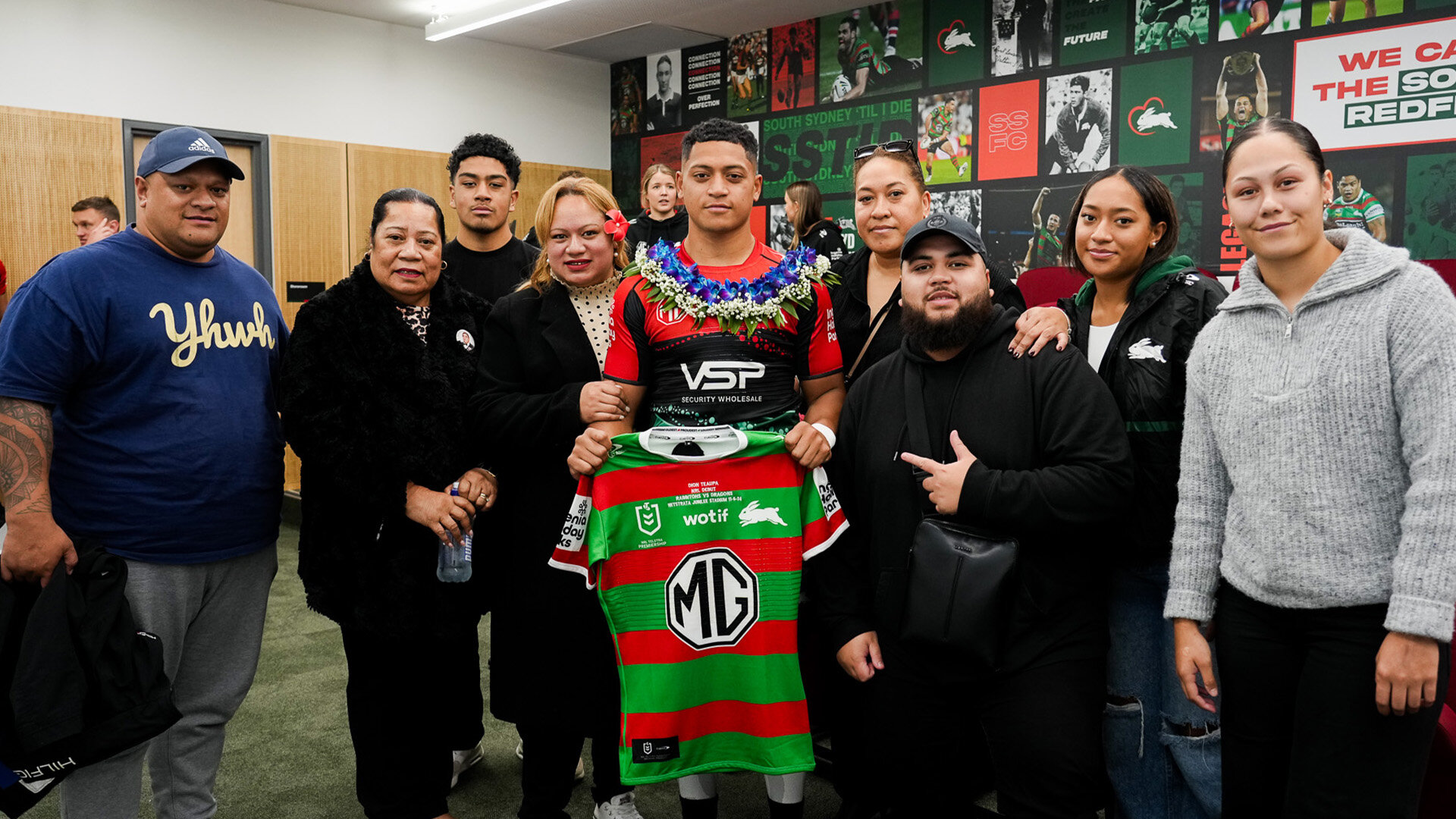 A special NRL jersey presentation for Dion Teaupa